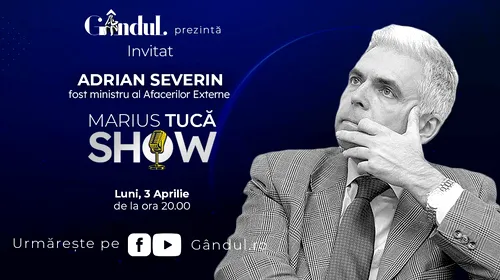 Marius Tucă Show începe luni, 3 aprilie, de la ora 20.00, live pe gândul.ro