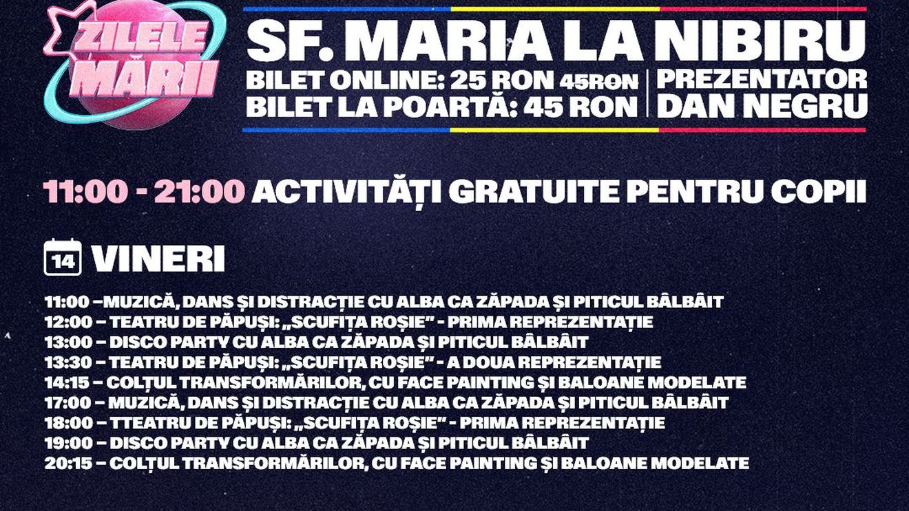 (P) NIBIRU dă startul unui weekend-maraton de Sf. Maria: trei zile de entertainment, de dimineața până noaptea