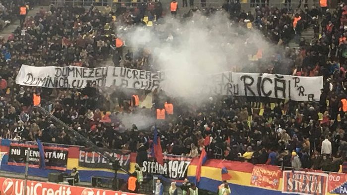Mesaj emoționant afișat de galeria FCSB-ului în timpul meciului cu Lugano 