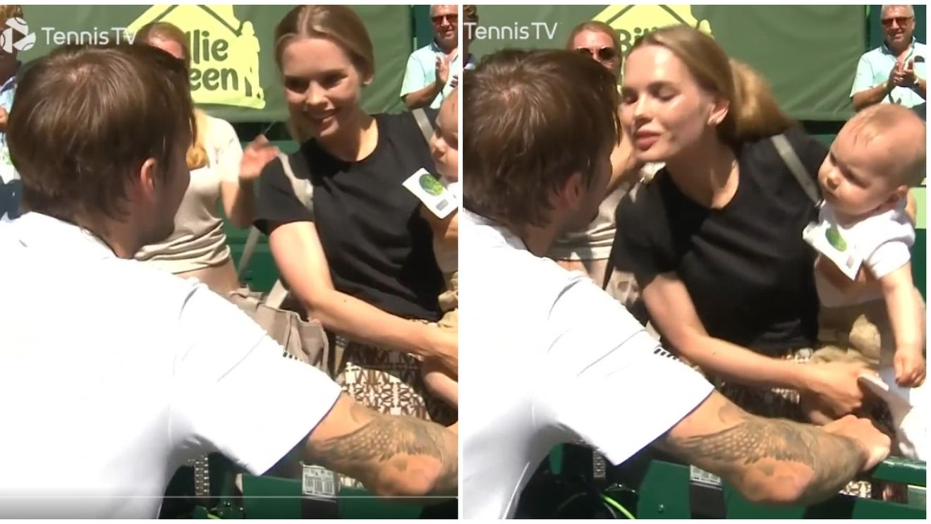 Moment emoționant în tenis! Un outsider a cucerit turneul ATP de la Halle după ce a fost susținut din tribune de soție și bebelușul de 10 luni | VIDEO