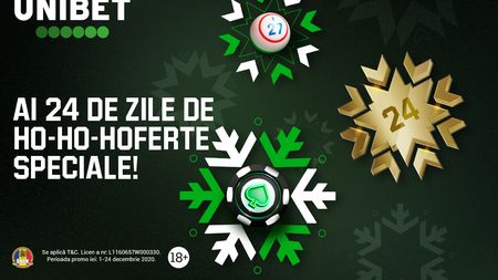 Nu rata ofertele zilnice din Calendarul de Crăciun Unibet!