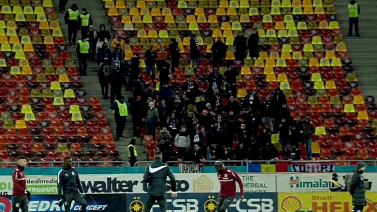Război în teren, război și în tribune! Cum i-au enervat fanii CFR-ului pe suporterii FCSB-ului: „Nu sunteți Steaua, voi nu sunteți Steaua!”