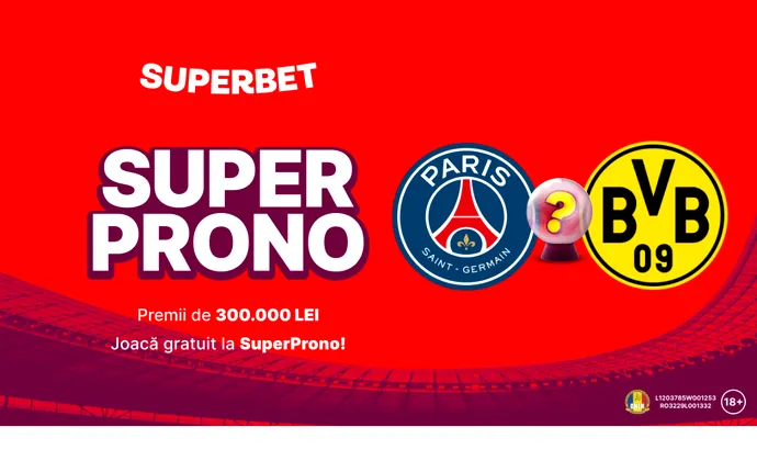 PSG – Borussia Dortmund e în focus la SuperProno. Joacă gratuit și ia-ți partea din premiul de 300.000 de lei!