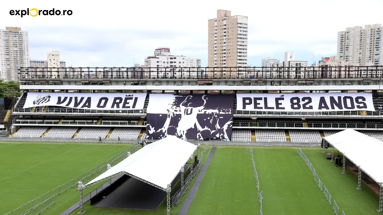 Brazilienii de la Santos FC, pregătiri impresionante pentru înmormântarea lui Pele! Imagini de pe stadionul unde brazilianul a scris istorie | VIDEO