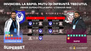 (P) Rapid - U Craiova 1948 | Giuleștenii își pot asigura calificarea în play-off-ul pentru Conference League
