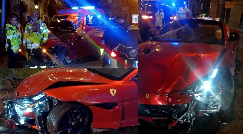 Soția fotbalistului s-a urcat beată la volan și a făcut praf un Ferrari Portofino de 200.000 de euro! Jucătorul a rămas șocat când a văzut ce a rămas din bolidul său de lux