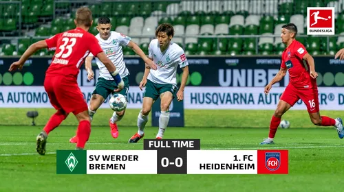 Werder Bremen, de patru ori campioană în Bundesliga, pas greșit în prima manșă din playoff. N-a putut trece de modesta Heidenhiem