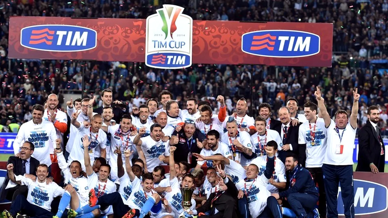 Napoli a câștigat Cupa Italiei, după ce a învins cu 3-1 pe Fiorentina. Finala, umbrită de incidente grave dintre suporteri