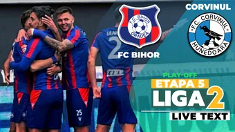 FC Bihor – Corvinul începe la ora 13:30. Liderul joacă la Oradea cu suflul celor de la Sepsi OSK în ceafa sa
