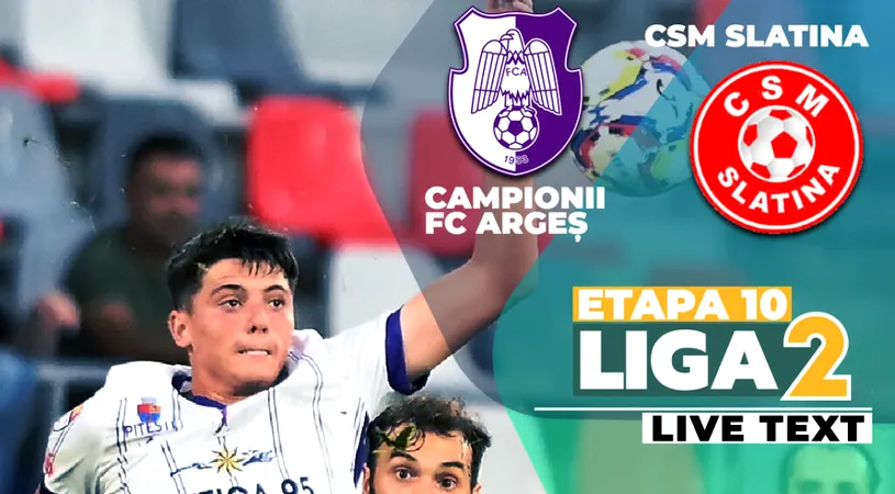 Slatina i-a stricat debutul lui Eugen Neagoe la CFC Argeș! Antrenorul, semi-eșec acasă la primul joc în Liga 2 pe banca piteștenilor. Înfrângerea, evitată in prelungiri