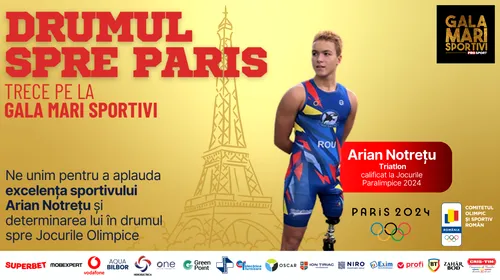 Arian Notrețu, premiat la Gala Mari Sportivi 2023 pentru calificarea la Jocurile Paralimpice de la Paris 2024: „Mă inspir de la Michael Phelps”. VIDEO