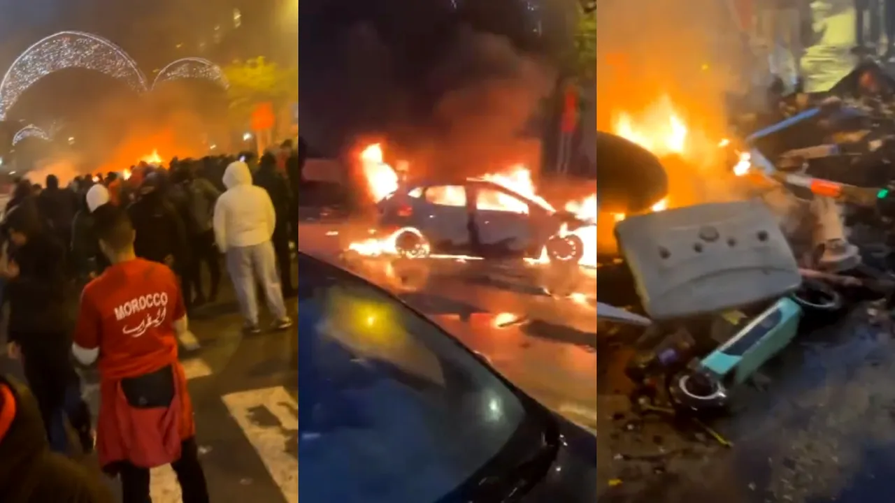 Incidente grave după Belgia - Maroc 0-2! Fanii marocani au făcut haos pe străzile din Bruxelles. „Poliția se comportă de parcă e un asediu. Putem să anulăm Campionatul Mondial?” | VIDEO