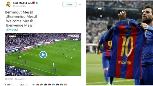 Ziua în care Real Madrid a anunțat transferul lui Lionel Messi: „Bun venit!” Mesajul care a luat prin surprindere rețelele de socializare