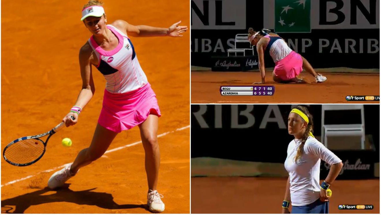 Irina Begu a pierdut în "optimi" la Roma, după o luptă de două ore și 20 de minute: 4-6, 7-5, 1-6 cu Vika Azarenka