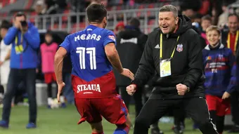 Steaua a început cu dreptul play-out-ul, a câștigat la Târgu Jiu și și-a asigurat matematic menținerea în Liga 2. Daniel Oprița: ”Scorul putea fi mult mai mare”