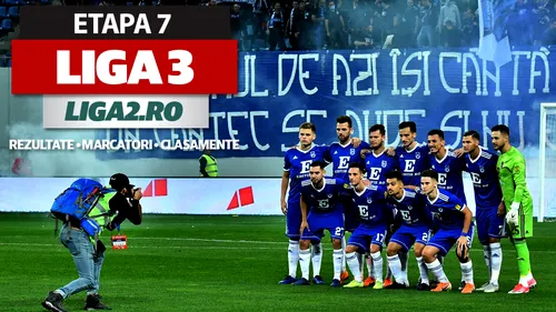 Liga 3, etapa 7, rezultate şi marcatori | Aerostar face scorul rundei și rămâne singura echipă cu punctaj maxim, ”FC U” Craiova se împiedică. Slobozia câștigă derby-ul cu Afumați, Luceafărul redevine lider