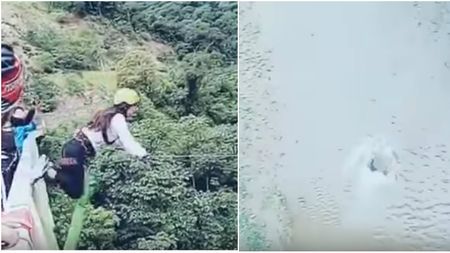 A scăpat printr-un miracol. VIDEO O tânără a vrut să facă "puenting", dar a sărit în gol de pe pod. Nu și-a rupt nici un os