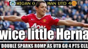 "Dublă" Chicharito, Manchester United defilează la Wigan