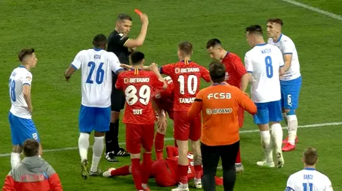 Istvan Kovacs i-a înfuriat și pe olteni! Cum l-a eliminat pe Bogdan Vătăjelu, după ce le-a refuzat un penalty celor de la FCSB | FOTO & VIDEO