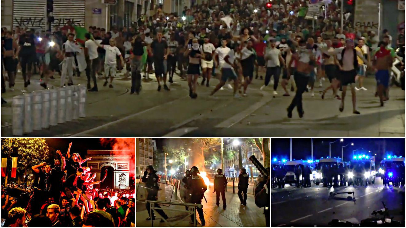 Haos în Franța după calificarea Algeriei în finala Cupei Africii. Maghrebienii s-au ciocnit cu poliția la Paris, Marsilia și Lyon, au declanșat incendii și bombardamente cu pietre și au năvălit peste turiștii care sărbătoreau Ziua Franței. Bilanțul nopții: 300 de arestați 