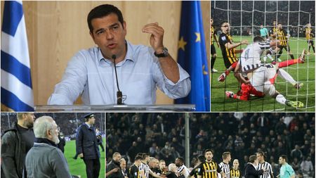 Premierul Greciei vrea să suspende campionatul! PAOK a câștigat meciul cu AEK cu 1-0! Arbitrul a validat la vestiare golul lui Varela și a menționat că "AEK nu a mai ieșit să joace". Oaspeții acuză "teroarea"