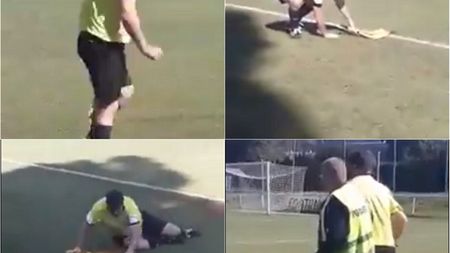 Imagini incredibile la un meci de juniori. Un arbitru a venit beat la stadion și nu s-a putut ține pe picioare | VIDEO