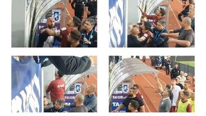 Au apărut noi imagini de la conflictul Săpunaru - Poștașu‘! Căpitanul Rapidului și portarul Drăghia îi scuipă pe fanii celor de la FC U | VIDEO