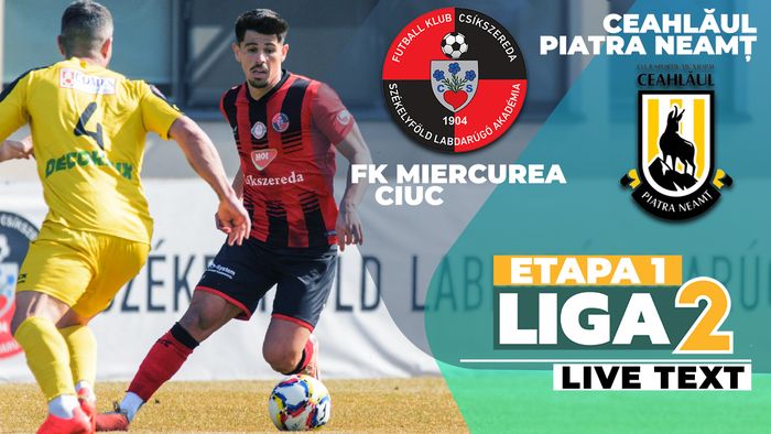 FK Miercurea Ciuc trece lejer de Ceahlăul, într-un meci decis din prima repriză. Doi debutanți în Liga 2 au înscris
