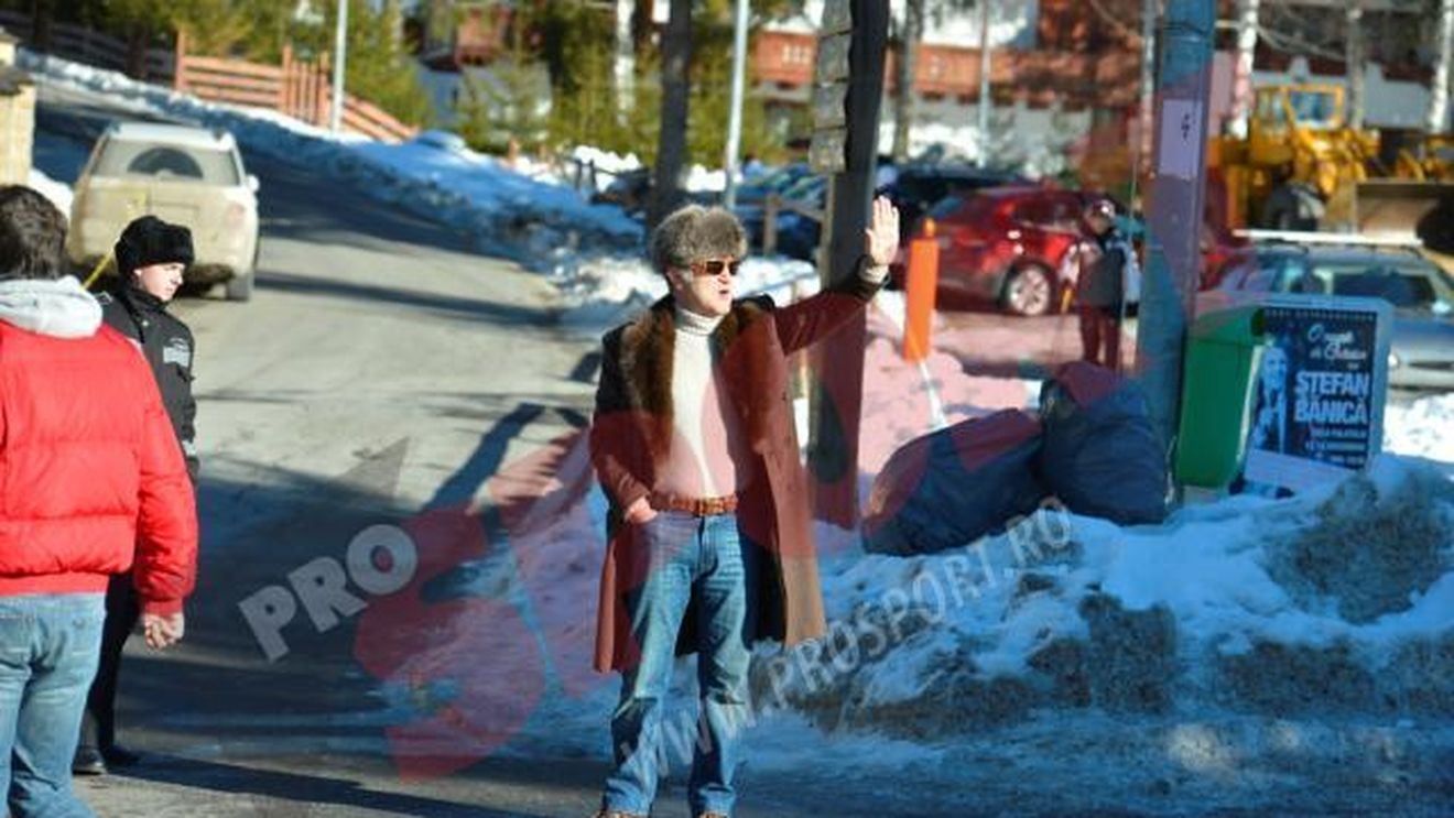 FOTO Gigi Becali a făcut show pe pârtia din Poiană