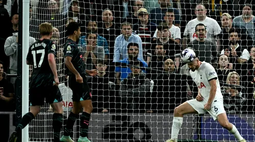 Radu Drăgușin a fost „dragon” pe teren cu Erling Haaland, dar iubita lui a fost prințesă în tribune și a atras numeroase priviri la meciul Tottenham – Manchester City 0-2