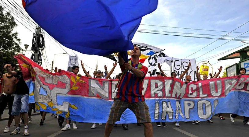 Fază de cascadorii râsului înaintea meciului Steaua-