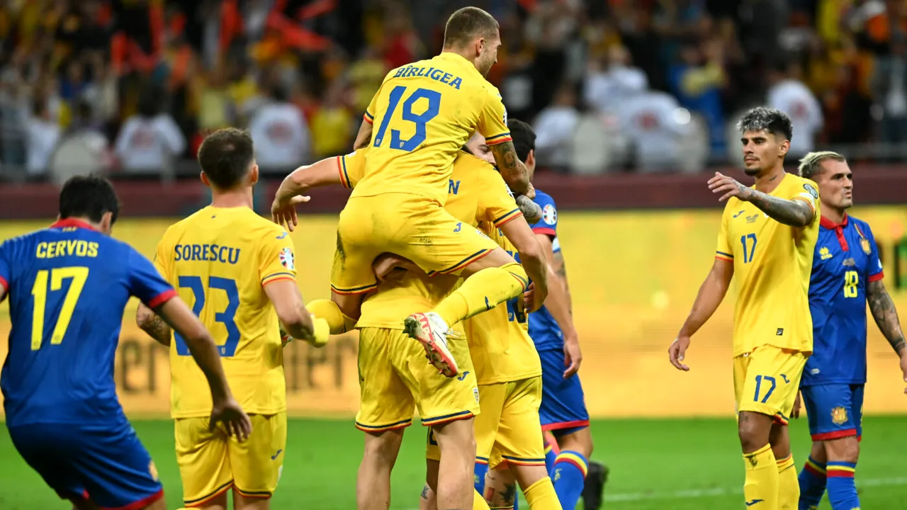 România - Andorra 4-0, în preliminariile EURO 2024. „Tricolorii” urcă pe primul loc în Grupa I!