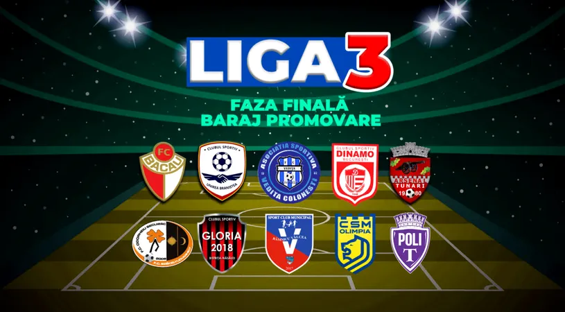 Finalele care decid cele cinci echipe promovate în noua ediția de Liga 2. Datele la care au loc meciurile