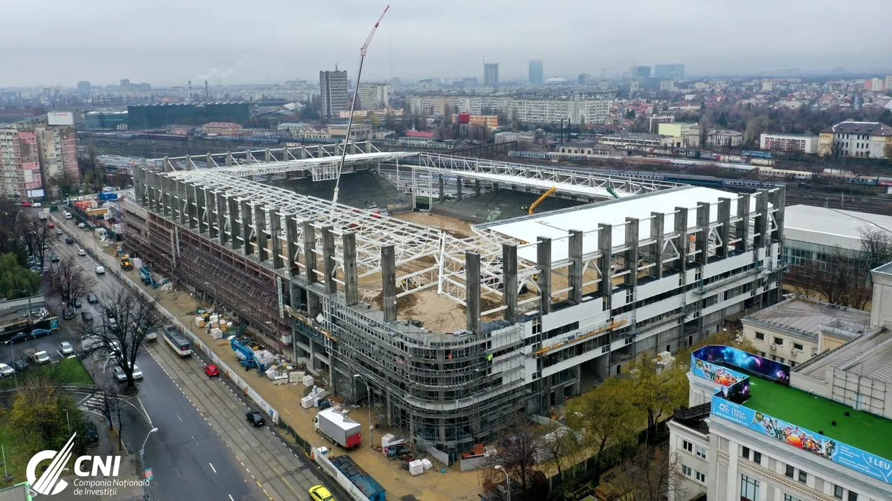 Filmare spectaculoasă din dronă cu noul stadion din Giulești. Imaginile care îi vor face fericiți pe fanii Rapidului | VIDEO