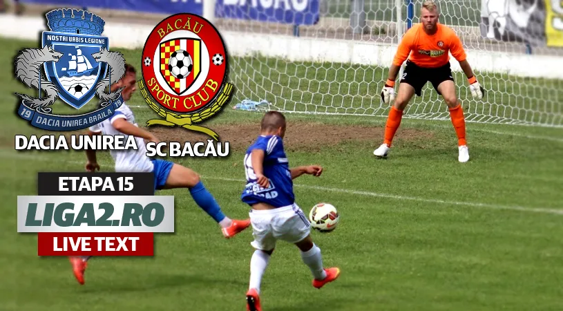 Dacia Unirea Brăila - SC Bacău 1-0.** Nicoliță a înscris decisiv pentru victorie după o mare gafă a lui Drugă