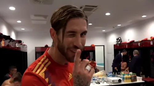 Gestul făcut de Sergio Ramos în vestiarul Arenei Naționale. VIDEO | Cum au sărbătorit spaniolii victoria cu România