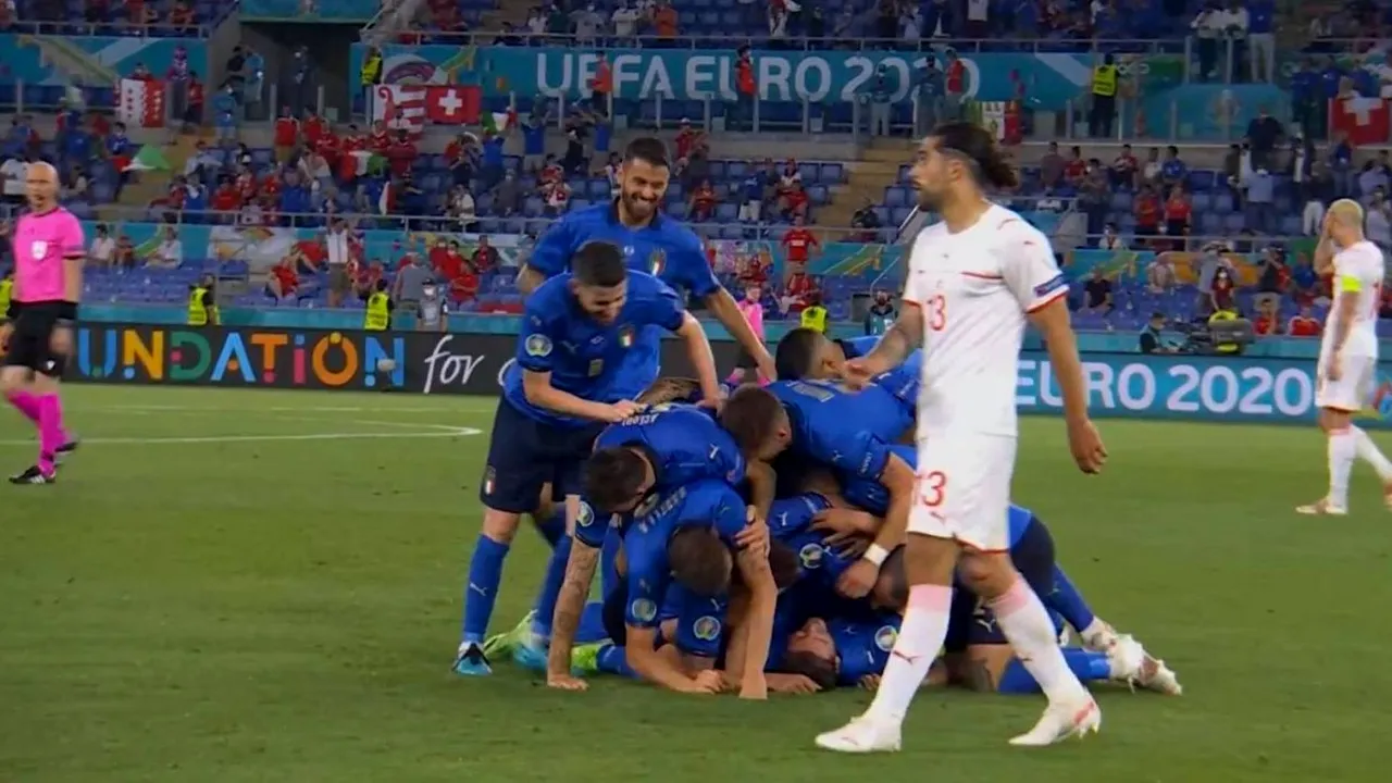 Italia - Elveția 3-0 | Squadra Azzurra și-a asigurat calificarea în optimile EURO 2020, după două meciuri spectaculoase! VIDEO