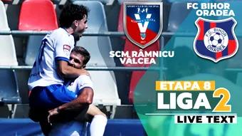 SCM Râmnicu Vâlcea – FC Bihor Oradea începe la ora 11:30. Este singurul joc al zilei în Liga 2