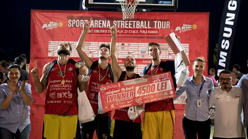 Dream Team Școala Veche, lecție de baschet 3x3 la Superbet Constanța Streetplay: șase victorii din șase obținute înainte de expirarea timpului regulamentar și medie de 21,3 puncte pe meci