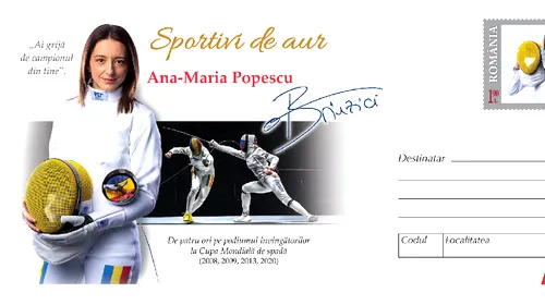 Ana Maria Popescu, un sportiv de aur, sărbătorit de Filatelia Română