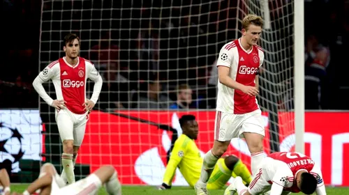 Acțiunile clubului Ajax Amsterdam, în picaj! Au scăzut vertiginos după eliminarea din Liga Campionilor