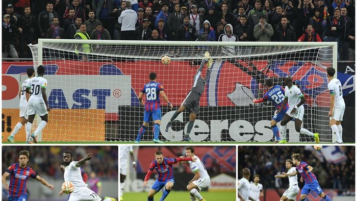 Ave Rusescu! GALERIE FOTO | Steaua este liderul grupei grație formei de zile mari a atacantului împrumutat de la Sevilla