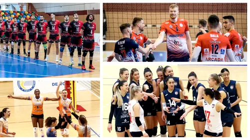 Regal voleibalistic la Brașov! Dinamo - Arcada Galați, la masculin, și CSM Târgoviște - CSM Volei Alba Blaj, la feminin, se vor duela pentru Supercupa României