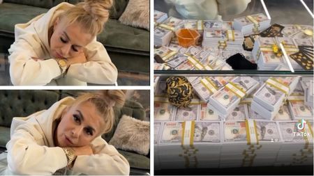 Anamaria Prodan, aroganță cu zeci de „cărămizi” de dolari! Nimeni nu știe dacă banii aceia sunt reali sau falși, dar vedeta s-a filmat cu ei: „Am obosit că am numărat toată noaptea și mai vine un camion acum”