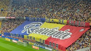 Scenografie fără precedent pe Arena Națională la România - Israel! Versurile lui Mihai Eminescu au colorat spectaculos peluza tricoloră | VIDEO & FOTO