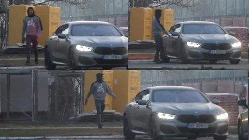 Primele imagini cu Florinel Coman, în mașină, după ce a fost prins de poliție cu permis luat în Ucraina! Cine e șoferul de lux al fotbalistului lui Gigi Becali | VIDEO EXCLUSIV
