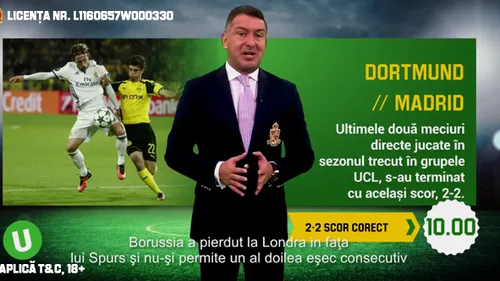 (P) Dortmund - Madrid si Paris SG - Bayern - ponturi la pariuri online