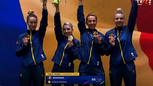 ROMÂNIA e Regina Europei! Echipa tricoloră de tenis de masă a câștigat medalia de aur la Jocurile Europene, după o finală cu Germania!🏆