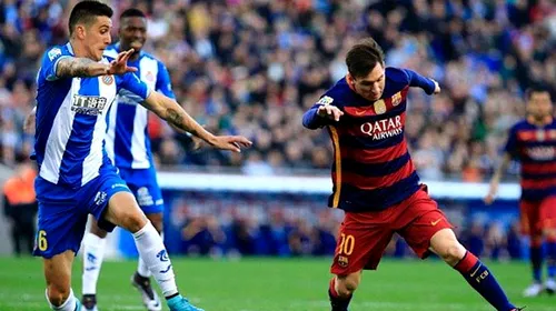 Espanyol – Barcelona 0-2. Munir reușește „dubla”, iar echipa lui Gâlcă ajunge la cinci meciuri fără victorie. Messi, fără gol marcat, dar cu o pasă de geniu la două zile  după ce a cucerit Balonul de Aur