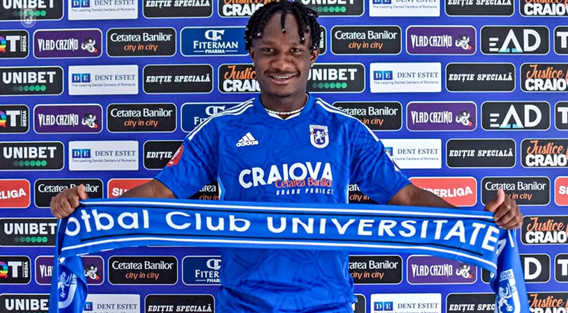 Moses Abbey, așteptat înapoi în Bănie ca să joace pentru FCU Craiova în Liga 2. Situația jucătorului ghanez | EXCLUSIV